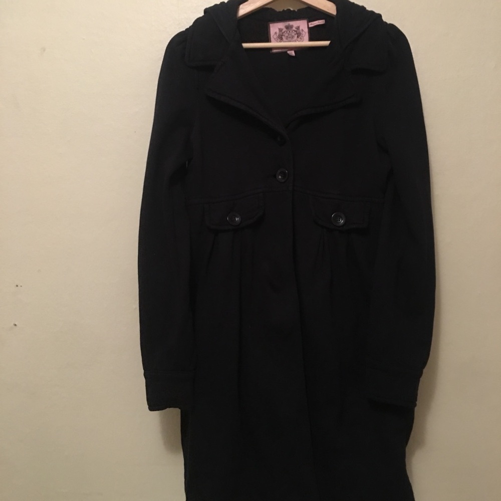 Juicy Couture pleated black coat